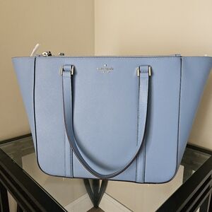 NWT Kate Spade Newbury Lane Saffiano Dusty Blue Leather Tote Bag